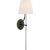 Marie Flanigan for Visual Comfort Signature Abigail XL Sconce in Bronze and Clear Wavy Glass with Linen Shade For Sale
