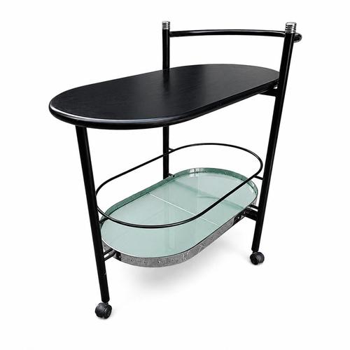 Black Oval Drinks Trolley, 1980s For Sale - Image 6 of 6