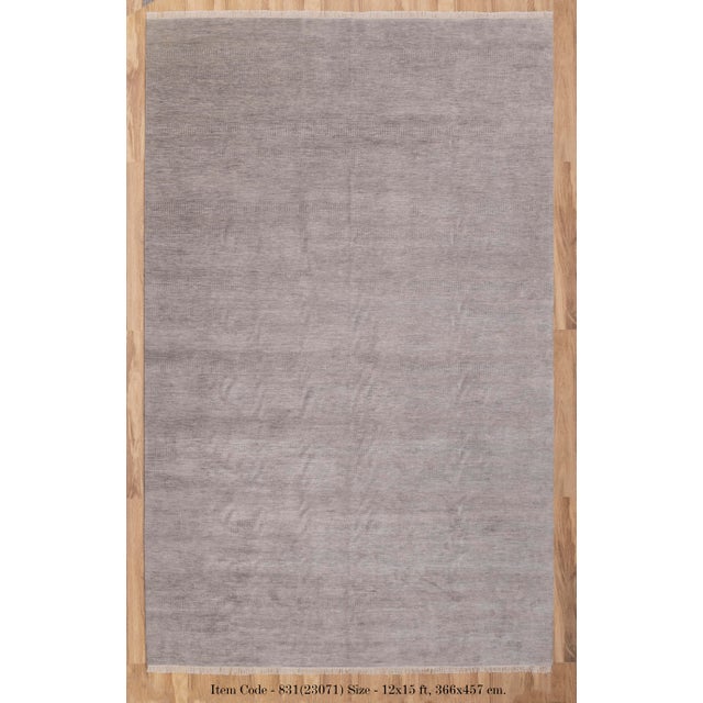 12' x 15' Savannah Hand Knotted Modern Grey Wool & Silk Rug For Sale - Image 17 of 17