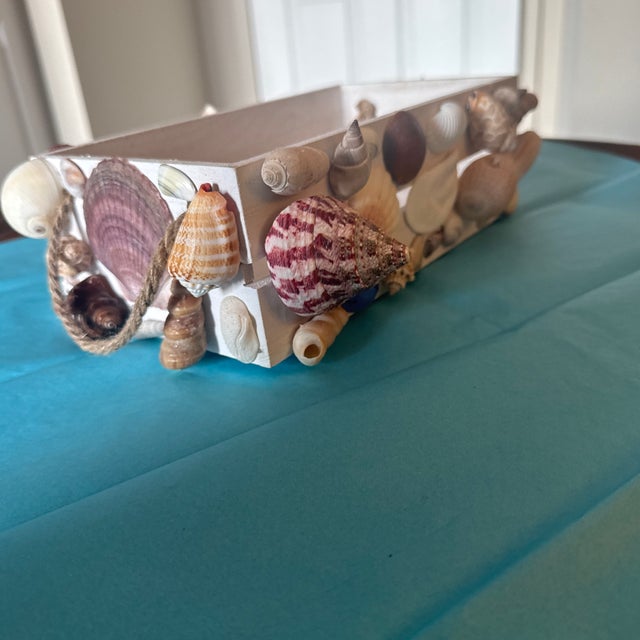 Wood Coastal Sailor’s Valentine Style Mosaic Seashell Box For Sale - Image 7 of 7