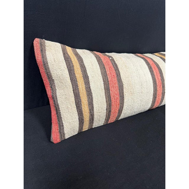 Turkish Hemp Pillow Cushion Natural Beige Brown Cushion Cover 14"x45" #18034 Enhance your home decor with our Kilim Pillow...