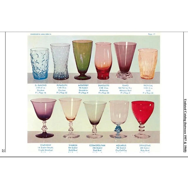 1950s Bryce Brothers Aquarius Glasses, 2 Water Goblets, 2 Champagne & 2 Cordial Glasses - Set of 6 For Sale In Sacramento - Image 6 of 7