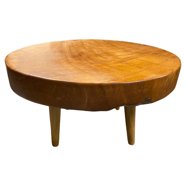 Andrianna Shamaris Mid Century Style Round Coffee Table For Sale In New York - Image 6 of 6