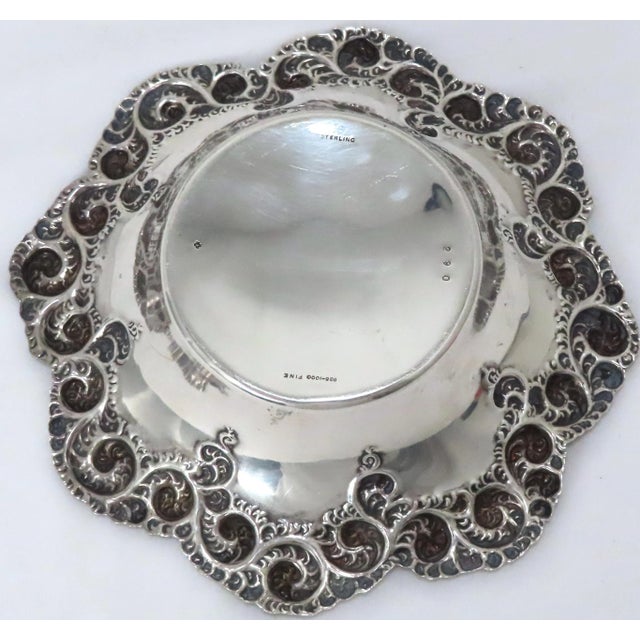 Fancy Hand Made Repousse Antique American Victorian Sterling Silver Wine Coaster For Sale - Image 9 of 13