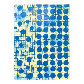 "Yellow Weave" Contemporary Abstract Mixed-Media Painting For Sale