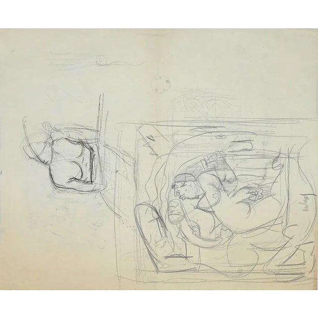 Studies is a series of pencil drawings realized by Leon Aubert (1824-1906) The white paper is slightly damaged on the...