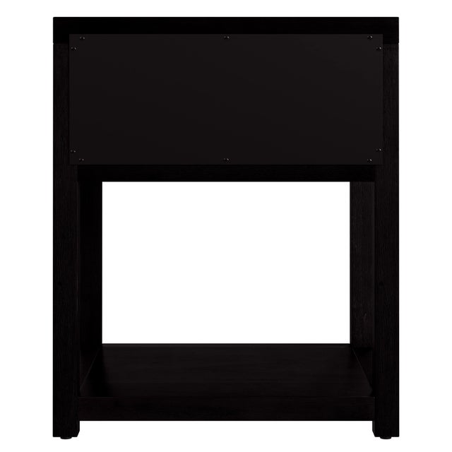 Nora 21 in. W Rectangular Wood 1 Drawer Small Nightstand with Lower Open Shelf, Antique Coffee For Sale In Chicago - Image 6 of 8
