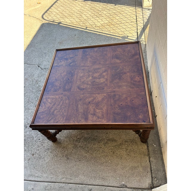 Vintage barley twist coffee table in excelled condition. H: 17 inches WxD: 37 inches