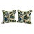 22” X 22” Williamsburg Colonial Floral Blue Green Oatmeal Linen Pillow Covers - a Pair For Sale