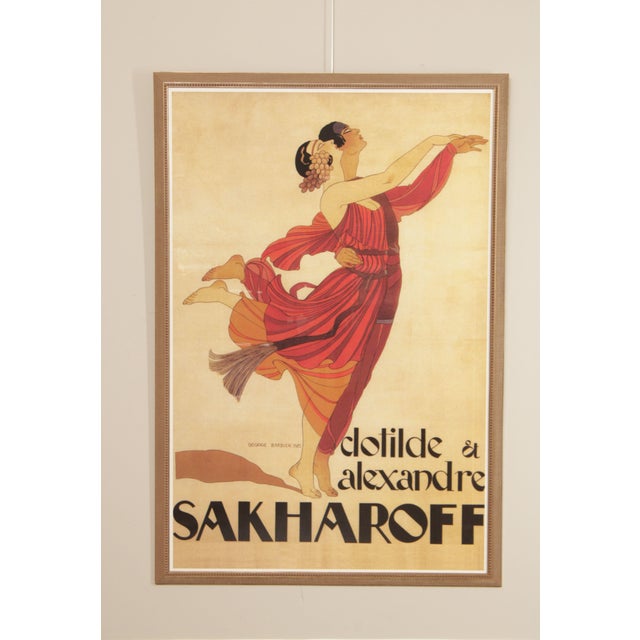 Art Deco Art Deco Style Clotilde & Alexandre Sakharoff Large Framed Poster For Sale - Image 3 of 12