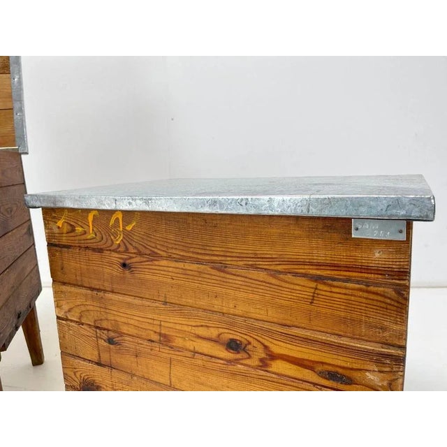 Wood Vintage Industrial Nightstands, 1950s, Set of 2 For Sale - Image 7 of 13