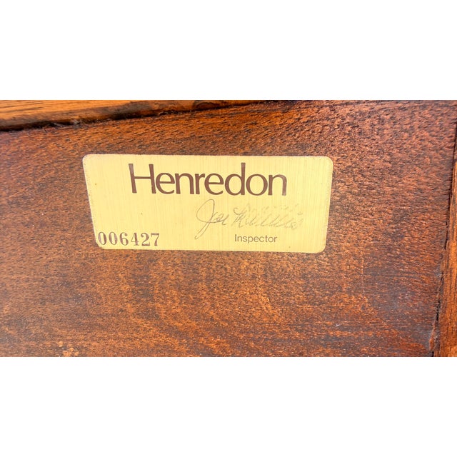 1970s Henredon Chinoiserie Bamboo King Headboard With Gilt Landscape Panels For Sale - Image 12 of 12
