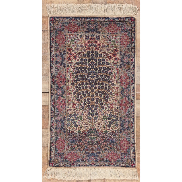 Vintage Chinese Kerman Tree of Life Rug, 02'00 X 03'06 For Sale - Image 9 of 9
