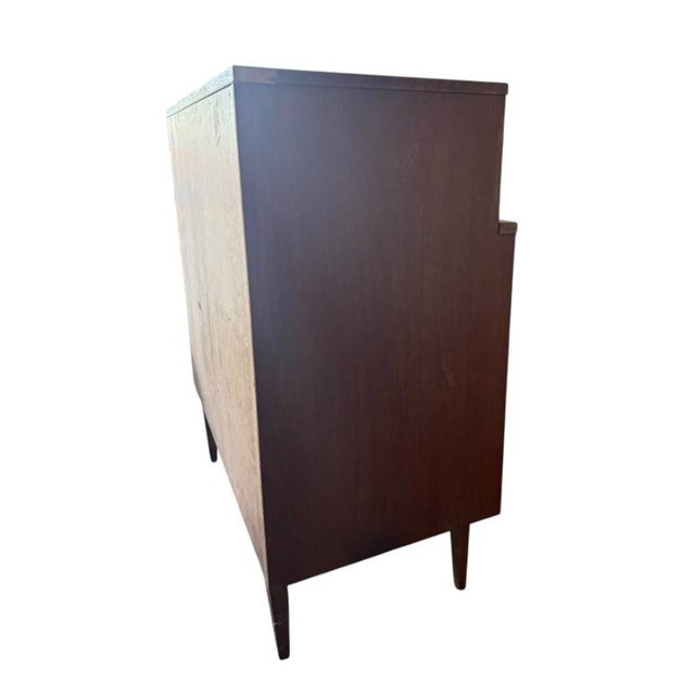 1960s Vintage Lane High Boy Dresser Bureau Solid Maple MCM 40.5x18x38” For Sale - Image 5 of 14