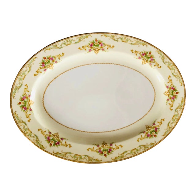 Vintage Noritake "M" Japan Oval Serving Platter For Sale