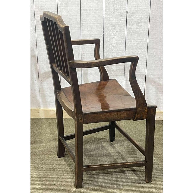 Antique Table in Elm and Oak with Extensions and Chairs, Set of 9 For Sale - Image 15 of 18