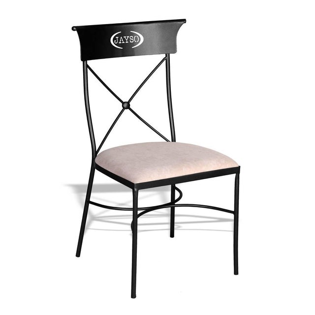 Garden Chair in Wrought Iron with cushion For Sale - Image 4 of 18