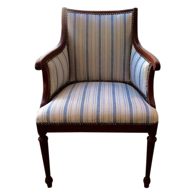 Vintage Blue White Striped Nailhead Chair Chairish