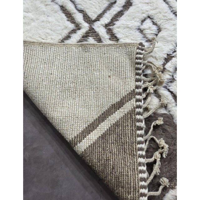 Mid-Century Modern Handmade Berber Wool Rug - 9.8 X 8.2 Ft For Sale - Image 3 of 8