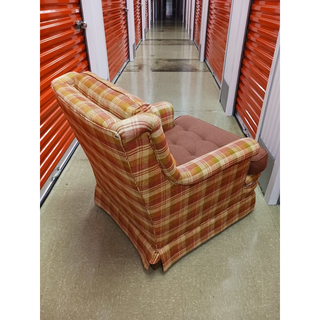Mid-Century Modern 1961 Mid-Century Henredon Plaid Lounge Chair - Project Piece For Sale - Image 3 of 13