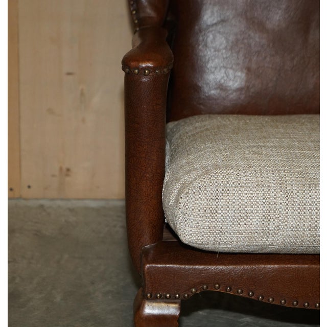 Black Set of Antique Wingback Armchairs, 1880 For Sale - Image 8 of 18