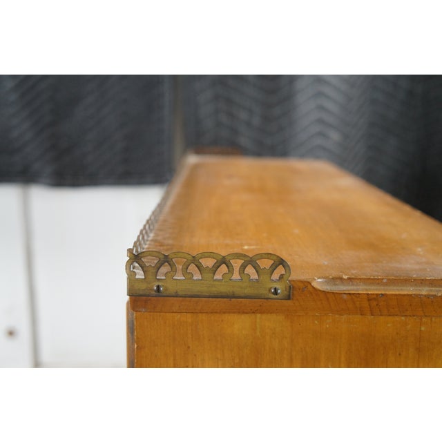 Wood Vintage French Country Farmhouse Pine Chicken Wire Bookcase Curio Cabinet 33" For Sale - Image 7 of 12