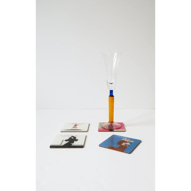 Wood Vogue Cocktail Coasters With Figurative Fashion Art Deco Designs, Set of 4 For Sale - Image 7 of 10