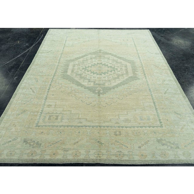 Tan Turkish Oushak Rug 6' x 8'11" #19308 For Sale - Image 8 of 8