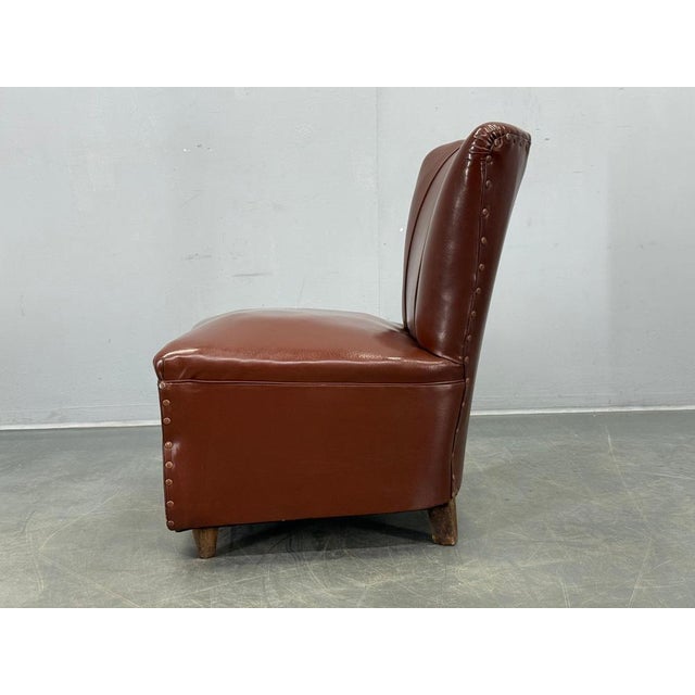 Mid-Century Italian Leatherette Lounge Chair, 1950s For Sale - Image 12 of 15