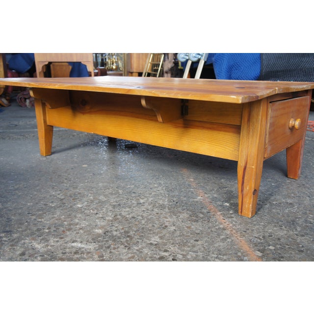 Country Arhaus Solid Pine Distressed Drop Leaf Coffee Table Chairish