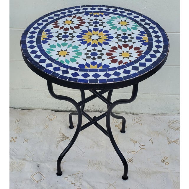 24" Beldia Pattern Moroccan Mosaic Table Chairish