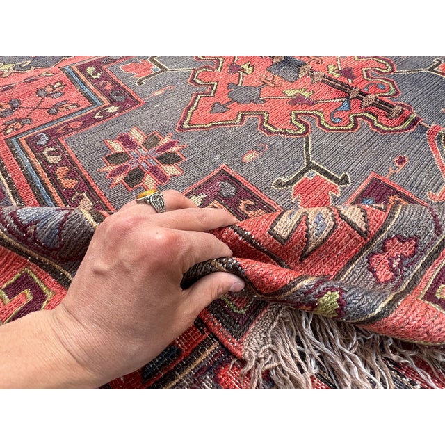 Antique Caucasian Kuba Soumak Medallion Rug - 11'3" X 6'3" For Sale - Image 11 of 13
