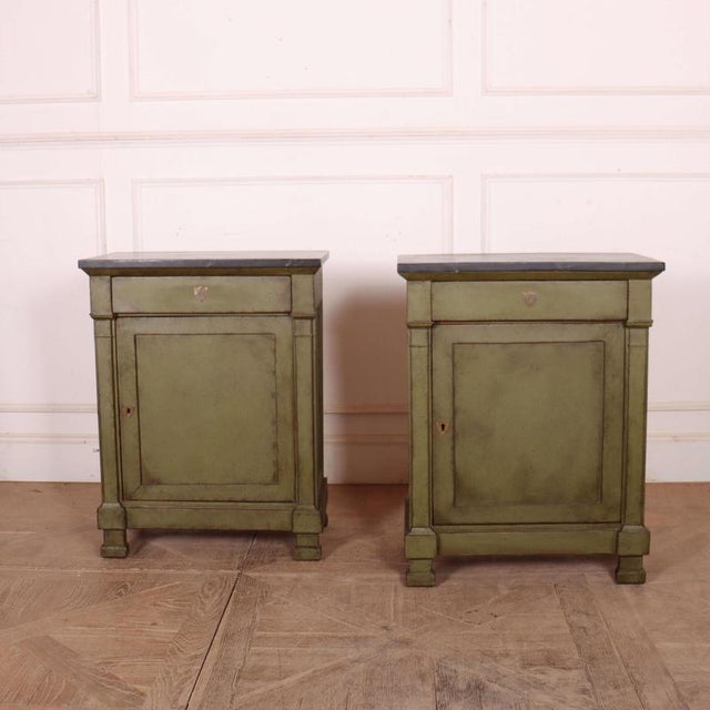 French Nightstands with Faux Marble Top, Set of 2 For Sale - Image 15 of 15