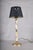Onyx and Brass Column Table Lamp with Black Shade, 1950s For Sale - Image 4 of 10
