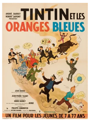 "Tintin et les Oranges Bleues" Original Vintage Movie Poster, French, 1964