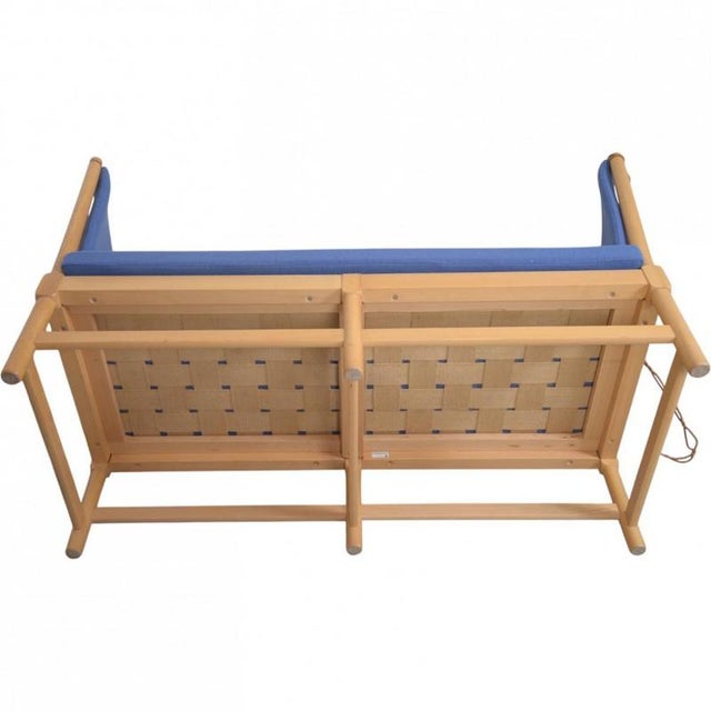 Spokeback Sofa in Blue Fabric by Børge Mogensen, 1994 For Sale - Image 15 of 17