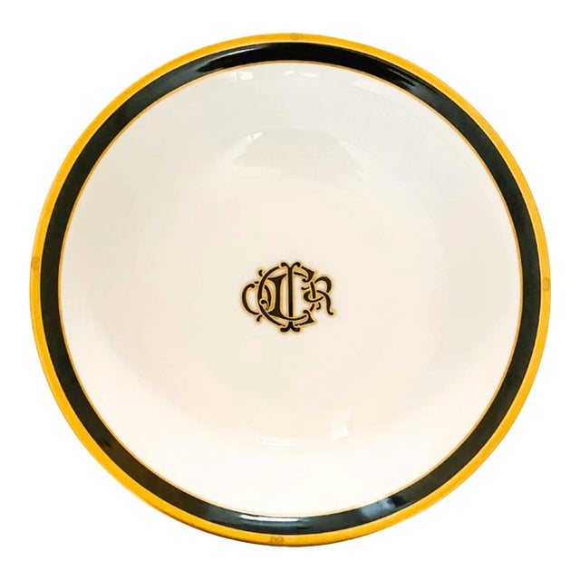 1990 Vintage Christian Dior Black Monogram Serving Bowl For Sale