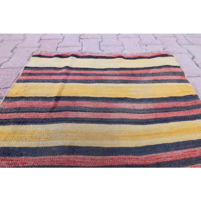 1960s Southwestern Striped Hand Knotted Nomadic Kilim Runner Rug For Sale - Image 11 of 13
