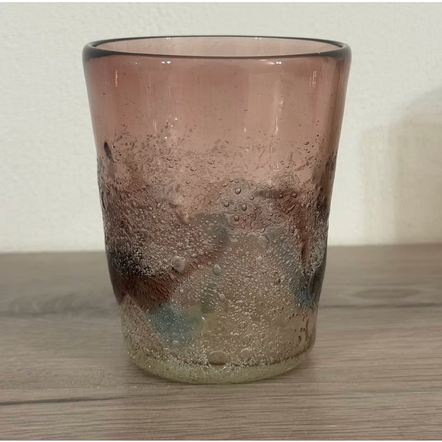 Brown Ryukyu Bubble Glass Tumblers by Seiichiro Inamine, Set of 2 For Sale - Image 8 of 13