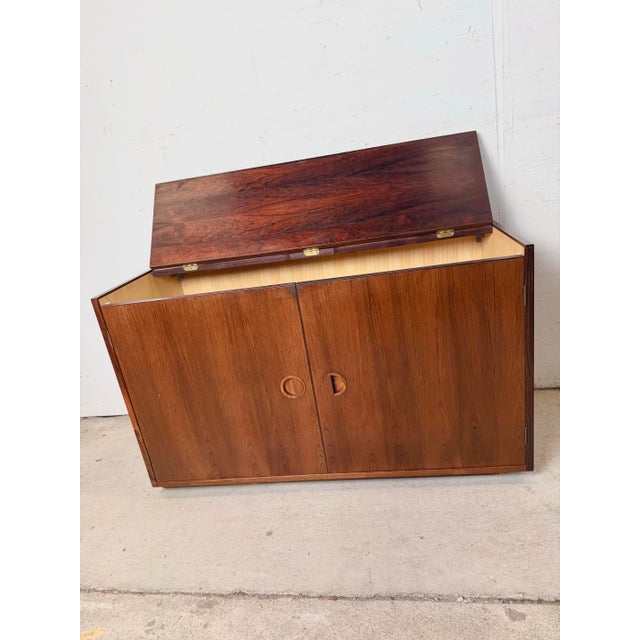 Vintage Rud Thygesen & Johnny Sørensen for Hg Furniture Brazilian Rosewood Hg Systemi Three-Bay Modular Wall Unit, Denmark 1960s For Sale - Image 12 of 18
