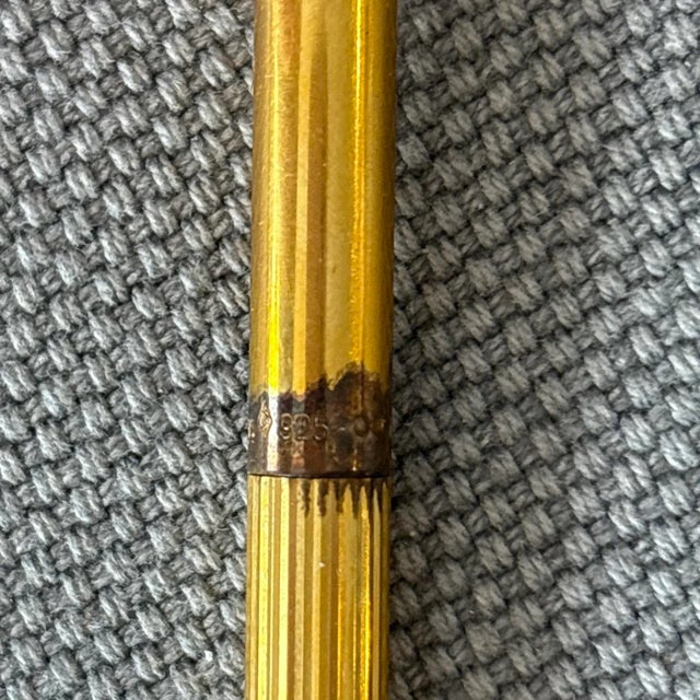 S. T. Dupont St DuPont Paris 925 Silver With Gold Plate Vintage Pen For Sale - Image 4 of 10