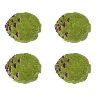 Bordallo Pinheiro Artichoke Dinner Plate, Green, Set of 4 For Sale