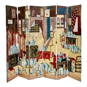 Chinese Export Wallpaper Six Panel Screen