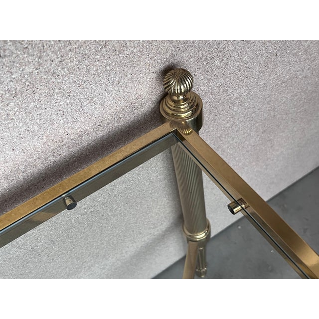 Mid 20th Century Spanish Two Tier Square Brass and Bronze Coffee Table For Sale - Image 12 of 18