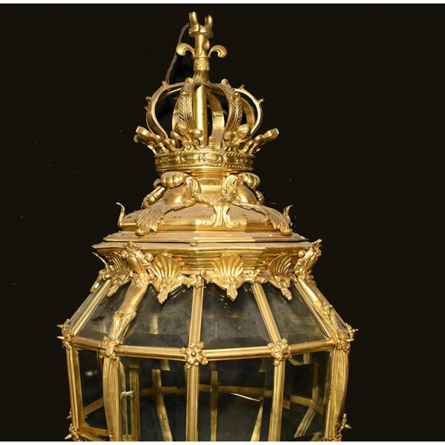 Louis XIV French Gilt Lantern Versailles Lamp Light For Sale - Image 6 of 10