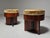 Set of Art Deco Walnut and Floral-Printed Fabric Stools, Italy, 1930s For Sale - Image 4 of 12