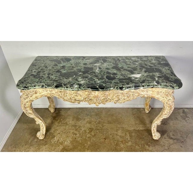 French Carved Louis XV Style Console With Marble Top For Sale - Image 16 of 16
