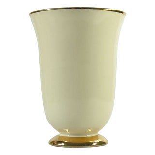 Art Deco Cream Ceramic Vase, Belgium, 1930s For Sale