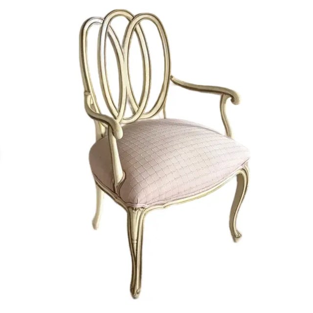 Mid Century French Style Ribbon Back Arm Chair For Sale - Image 9 of 10