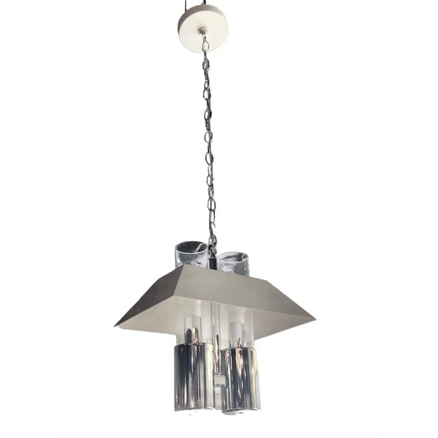 Modern Bouillotte Pendant Attributed to Robert Sonneman 1970s For Sale - Image 10 of 10